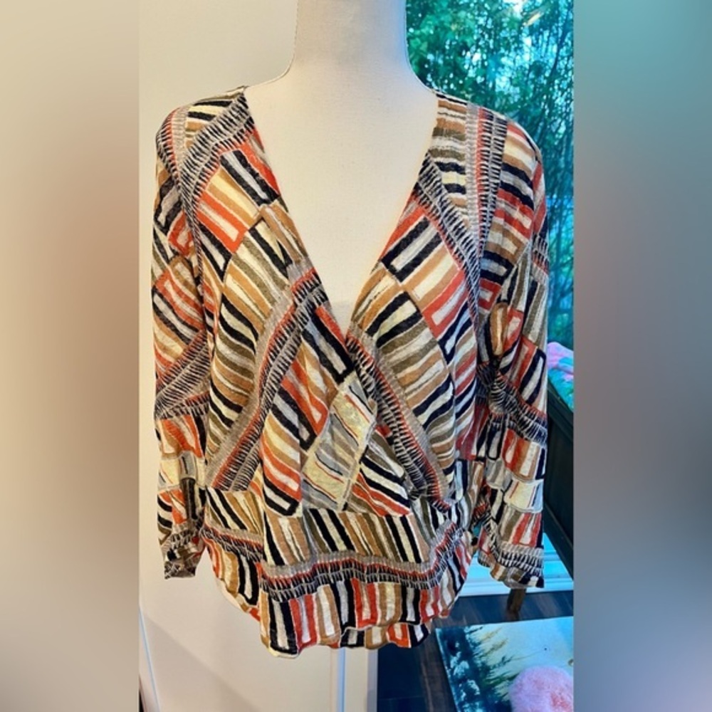 NIC+ZOE EUC 4-Way Cardigan Sahara Squares Multi Color Size M Lightweight